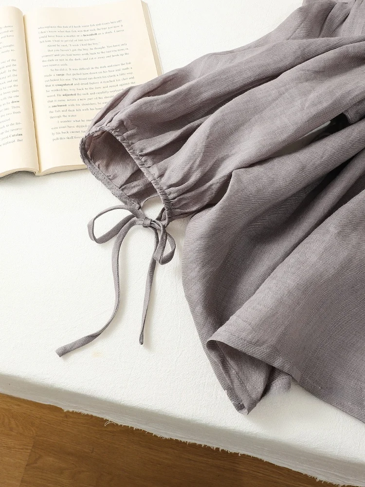 ay Linen Lantern Sve irt Women Summer Loose Lazy Slimming Casual Thin Cotton Linen Sun Protection Coat Top