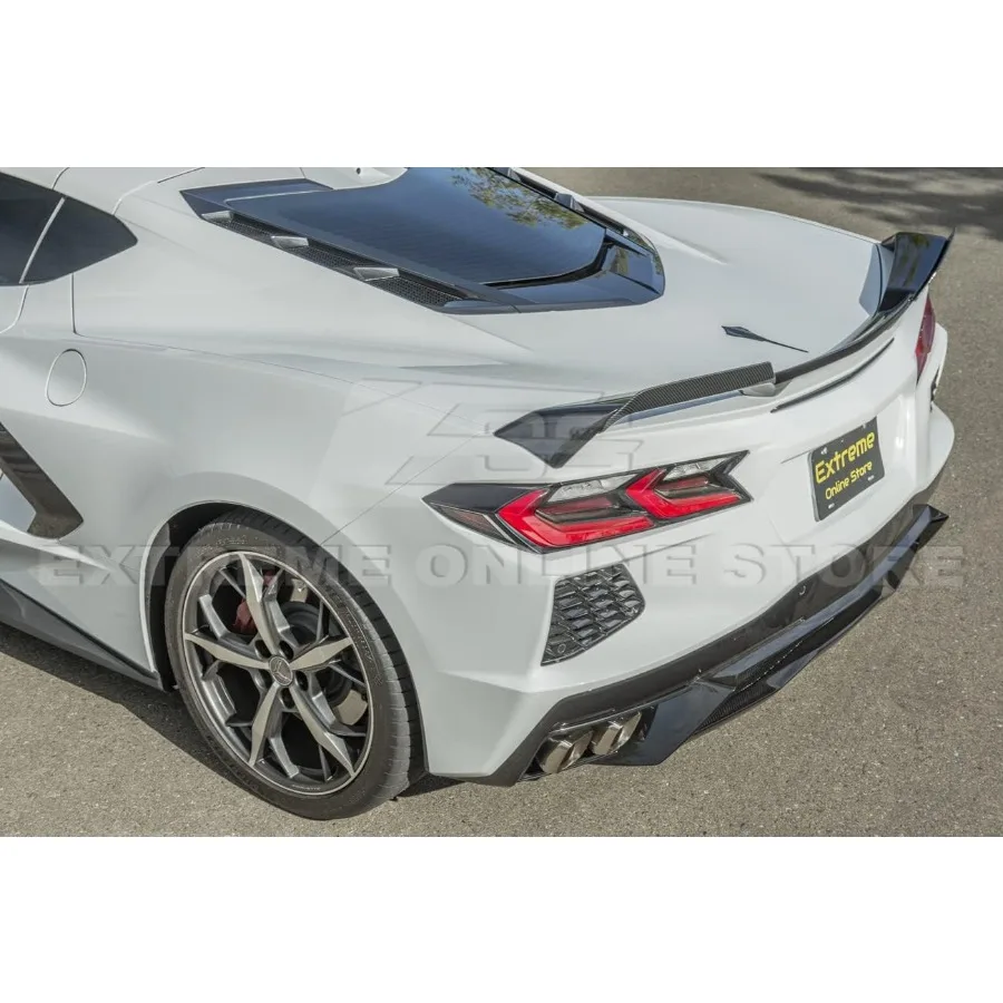 Actualización de rendimiento aerodinámico mejorado para modelos Corvette C8 2020-presente, par adicional de alerón de ala de tapa de maletero trasero estilo Z51