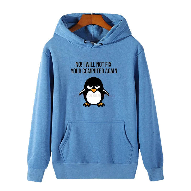 Swith To Linux Angry Tux Penguin New In Hoodies Sweatshirts Programmer Computer Developer Winter Pullovers Thick Sweater Hoodie