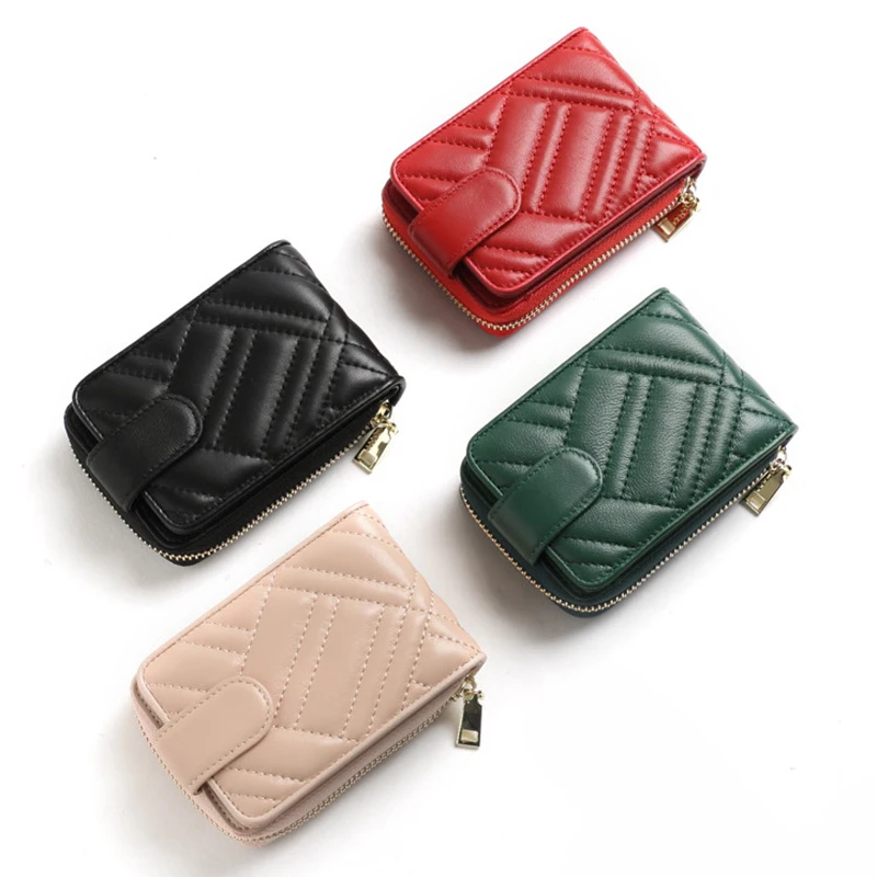 

Woman Business Sheepskin Bag Leather Card Holder Leather Luxury Brand Fashion Card Holder Luxury Women Classical Genuine Credit