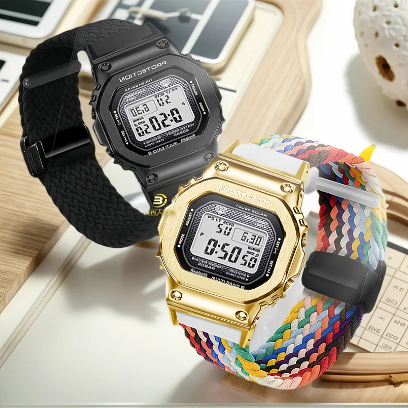 

Для Casio G-SHOCK 3459 GMW-B5000 модификация тканый эластичный нейлоновый ремешок для часов мужской модный парусиновый ремешок для часов чехол для часов