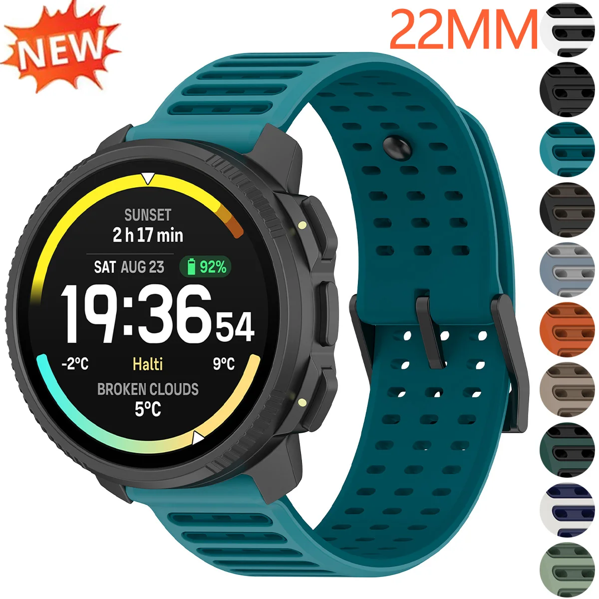 22 mm Silikonarmband für Suunto Vertical 2 Sportuhr für Vertical 1 Race 2/S 5/9 Peak Uhrenarmband Ersatzzubehör