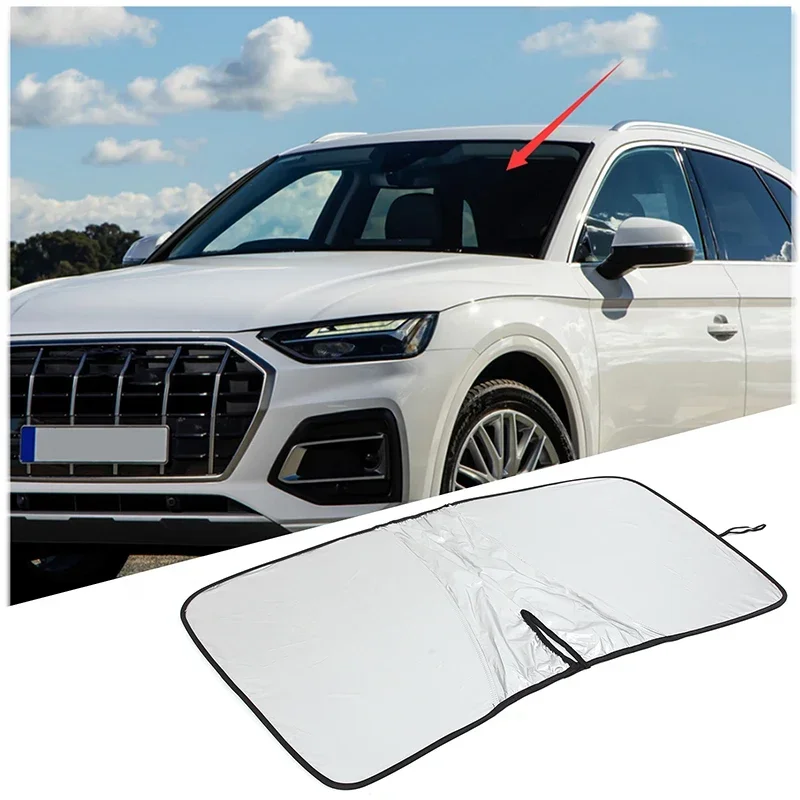 

For Audi Q5 2022-2023 Aluminum Foil Silver Car Styling Car Front Glass Anti-UV Sunshade Car Accessories