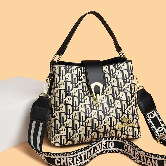 

‌Women's Vintage Printed Bucket Bag, Fashion Crossbody Purse Top Handle Shoulder Bag Casual Street Style 2026 New Collection
