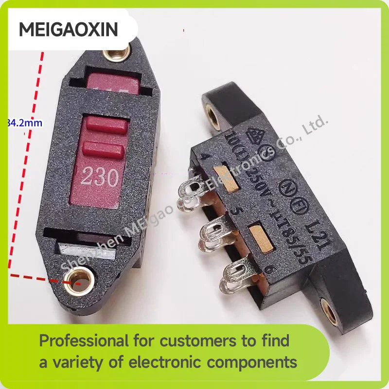 

1 ~ 5 шт./лот, скользящий переключатель L21-22A1, тумблер от 115 В до 230 В, 6-контактный, 2 остановки