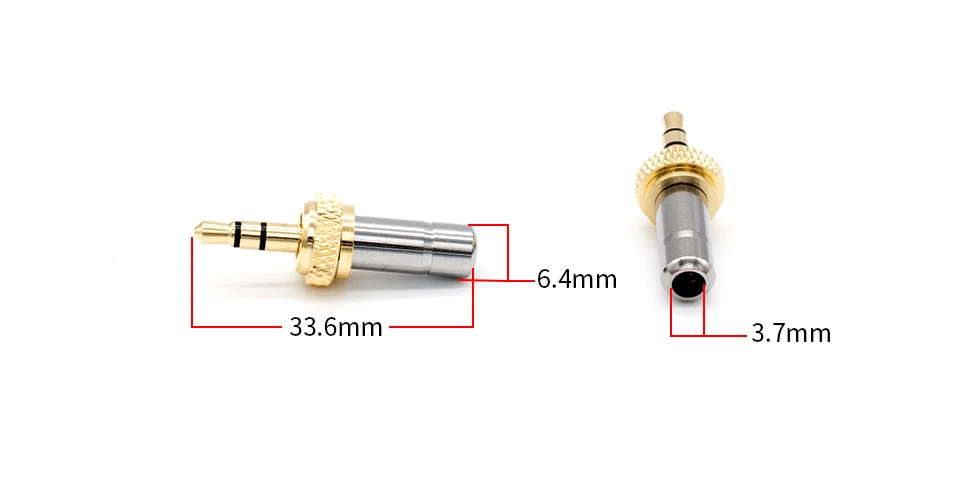 Special Mini 3.5mm Screw Lock Stereo Jack Plug Gold Plated for Sennheiser Sony D11 D12 Black Connector Parts  Internal  Thread