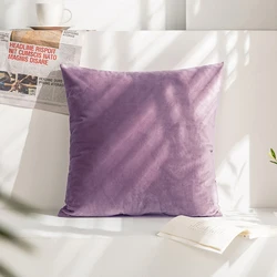 Soft Purple Pillow Cover Living Room Sofa Throw Cushion Cover Hogar Square Pillowcase Decorative Nordic Style Housse De Coussin
