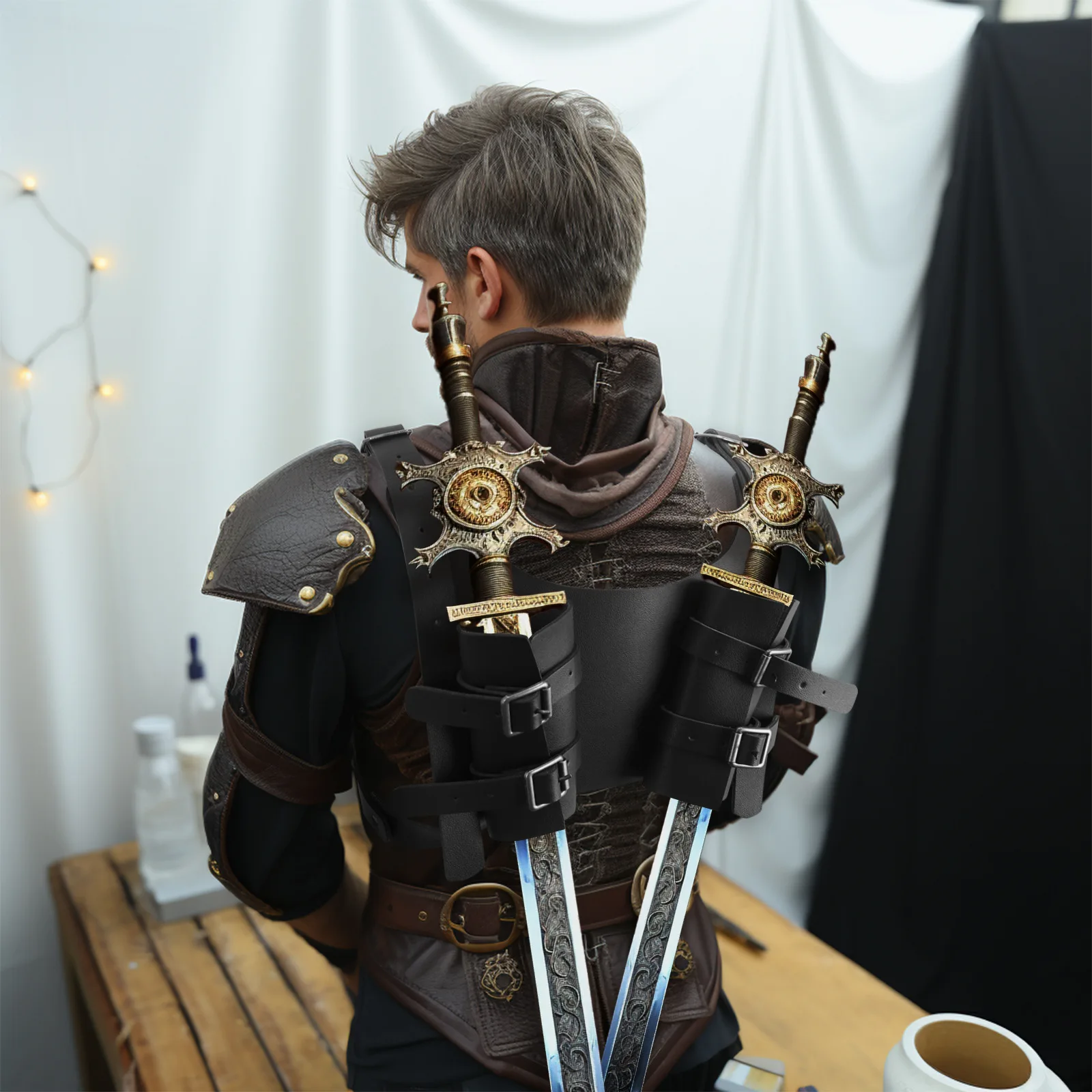 

Cosplay Viking Knight Sword Holder Belt Back Shoulder Scabbard Party Performance Costumes