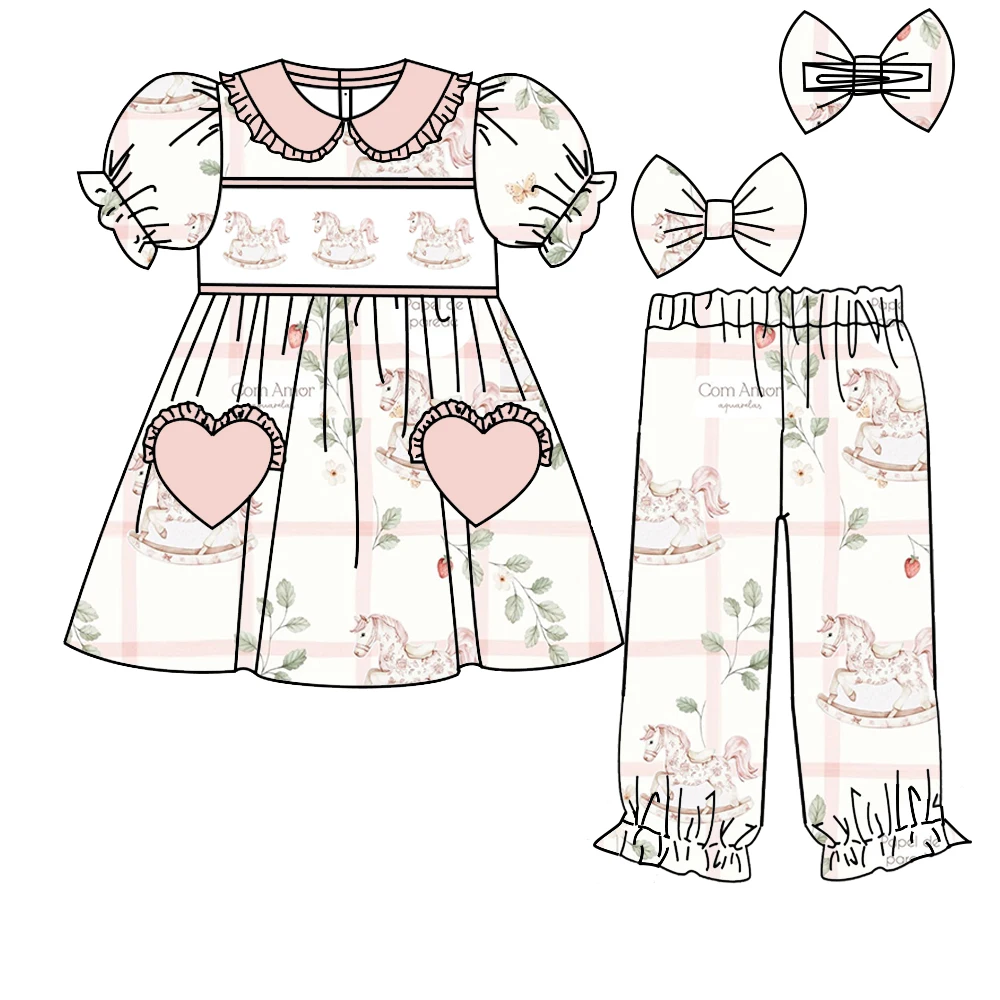 

Пижамные комплекты для девочек на День святого Валентина премиум-класса по индивидуальному заказу — оптовая продажа одежды из молочного шелка, детские комплекты одежды ко Дню святого Валентина Cu