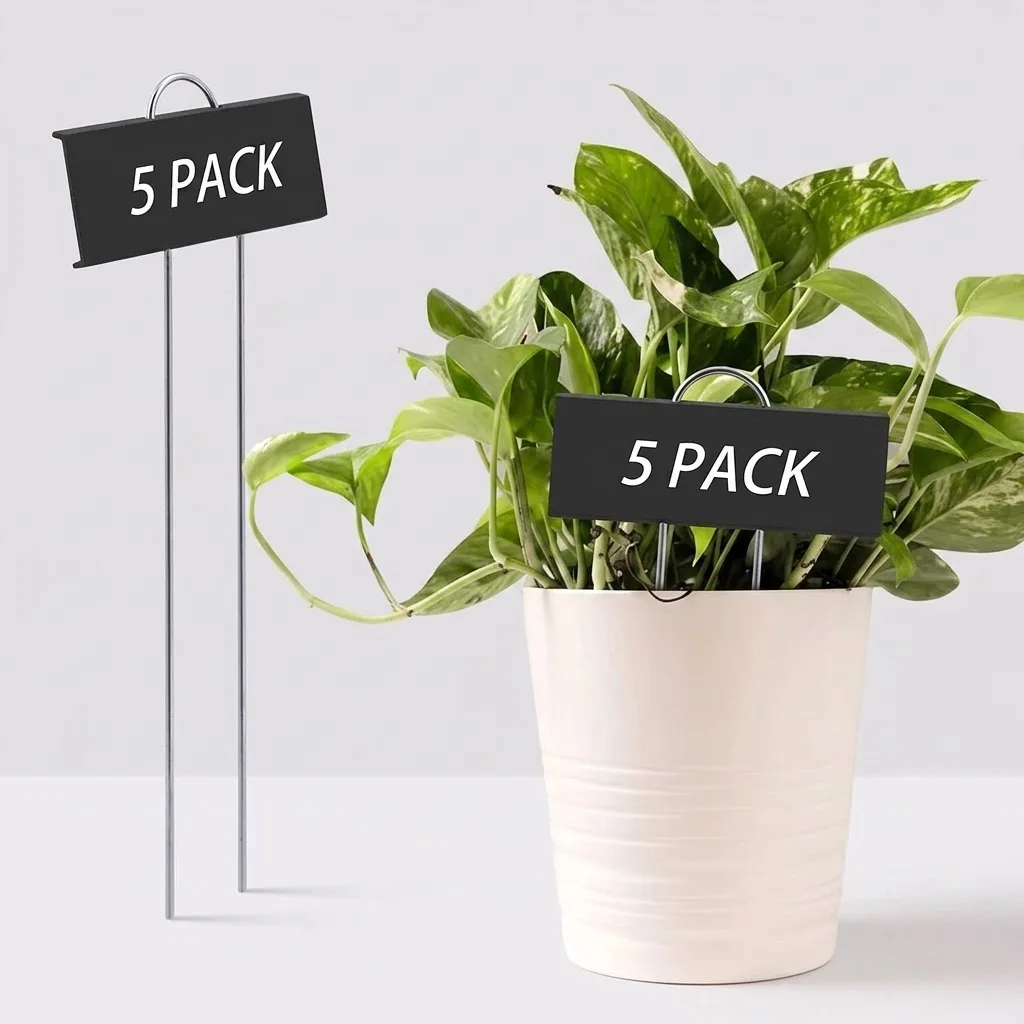 Durable 5PCS T Type Metal Plant Tag Waterproof Sign Marker For Potted Tree Plants Labels Gardening Decorate Garden Accessories