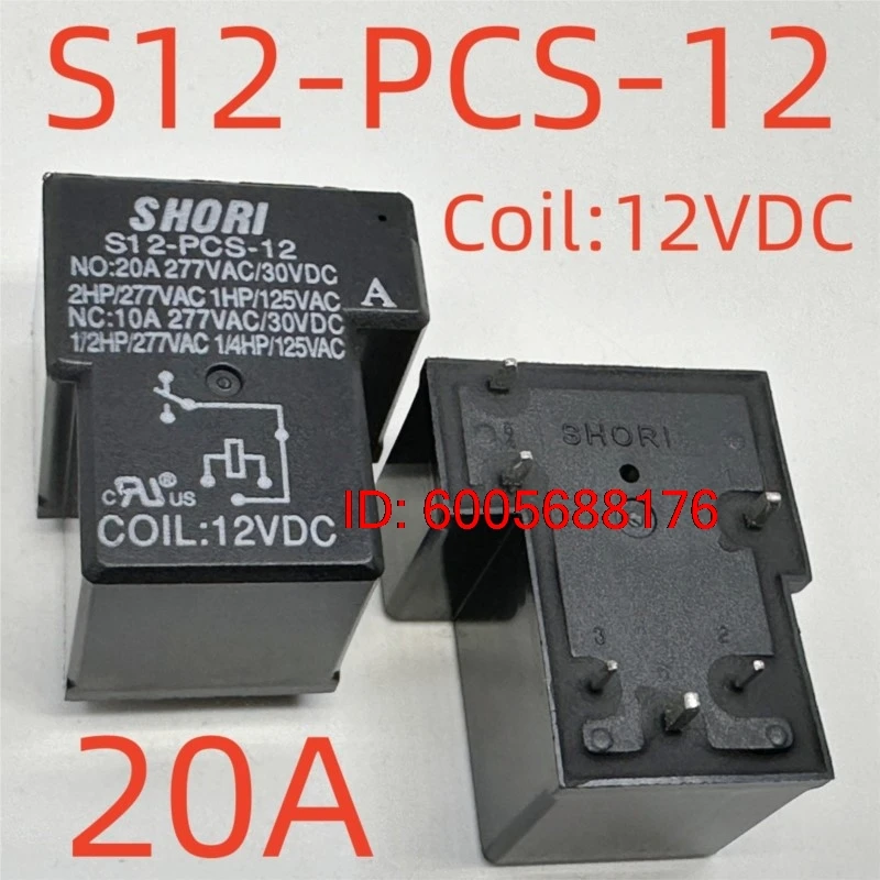10PCS New S12-PCS-12 (T90C6-Coil:12VDC-20A) Relay 6pins