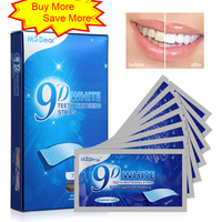 9D Teeth Whitening Strips Toothpaste Gel Oral Hygiene Teeth Bleaching Strips False Teeth Veneers Smoke Stains Tea Stains Remove