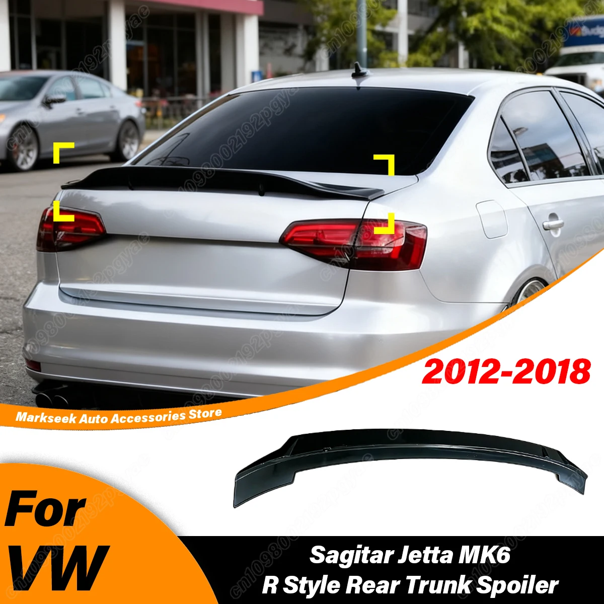 

For Volkswagen Sagitar Jetta MK6 2012 2013 2014 2015 2016 2017 2018 Automotive Rear Trunk R Style Spoiler Body Diversion Kit