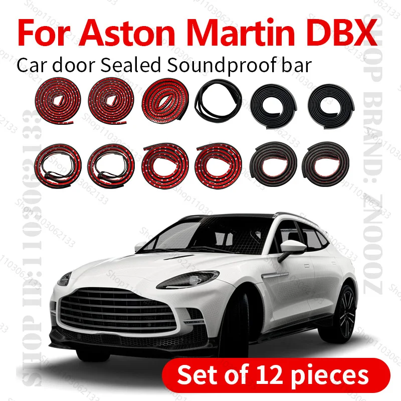 

For Aston Martin DBX Car Door Seal Strip Rubber Double Layer Sealing Protector Soundproof Strip Dustproof Seal Strip 12PCS Set