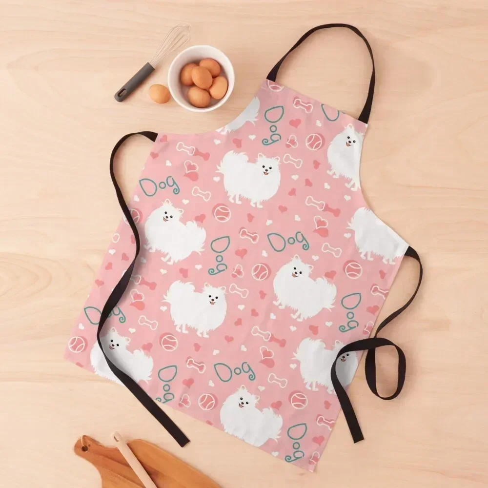 

Love Pomeranian Dog Apron Kitchen Items Kitchenware men's barbecue Customizable Woman Apron