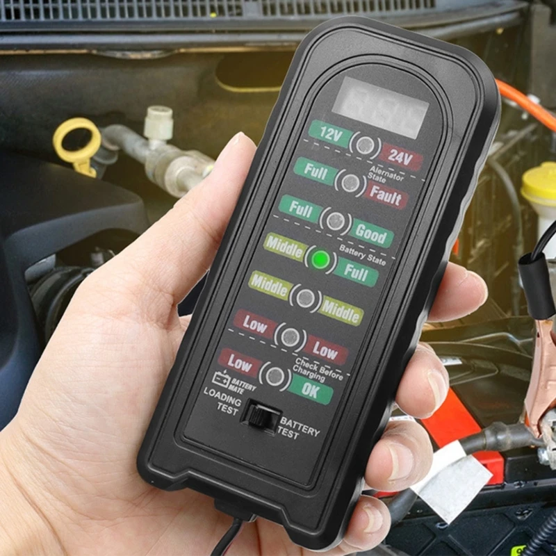 LED Indication Car Battery Tester Fault Detector Car Diagnostic Tools MotorcycleBattery Tester Battery Checker Drop ship