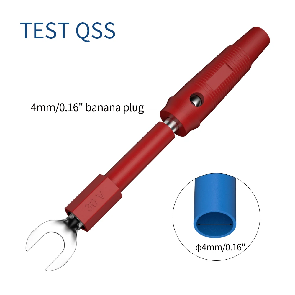 QSS 10PCS 6MM Insulated Fork Spade U-Type Wire Connector Electrical Crimp Terminal Y Spade Plug Copper Banana Socket 4MM Q.20016