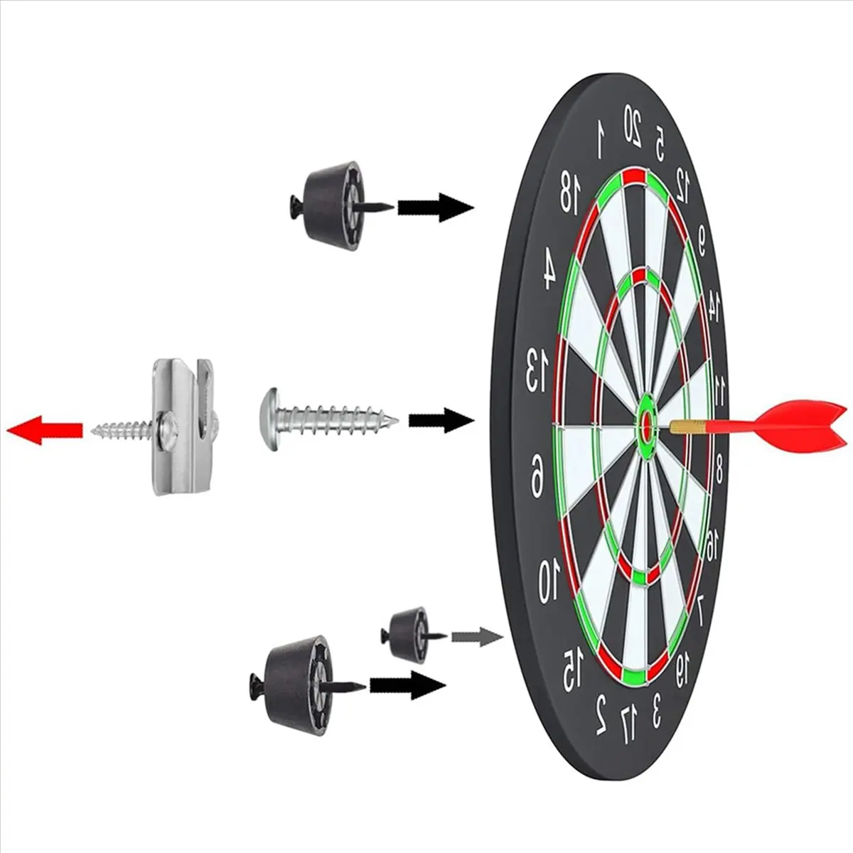 【BUYERS】2X Wall Mounted Dartboard Holder Dartboards Mounting Bracket DartBoard Suspensions Stand Set Accessorys Holder