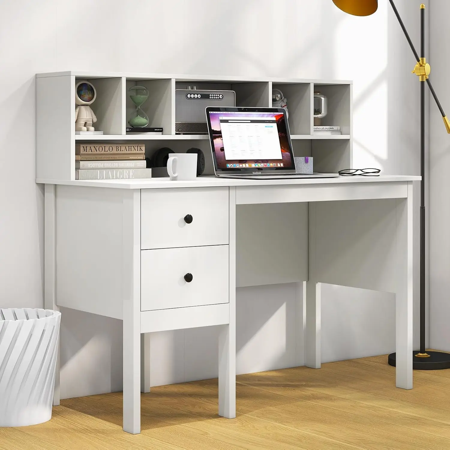 Writing Desk With USB Charging & Power Outlets, 48