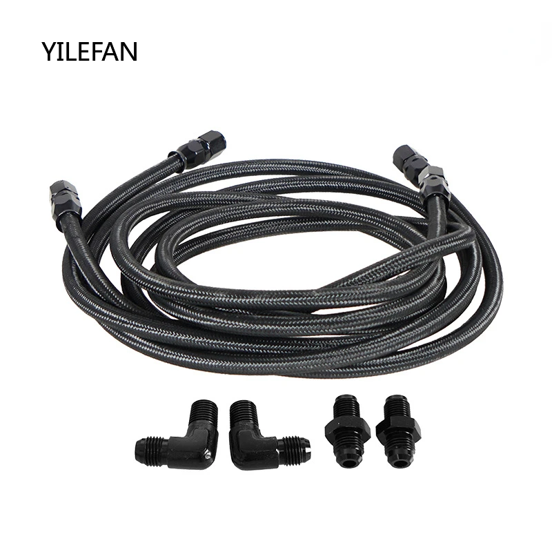 

6AN Flexible PTFE Transmission Cooler Hose Lines Fitting Nylon and Stainless Steel Braided Lines Replace 4L60/700R4/TH350/TH400