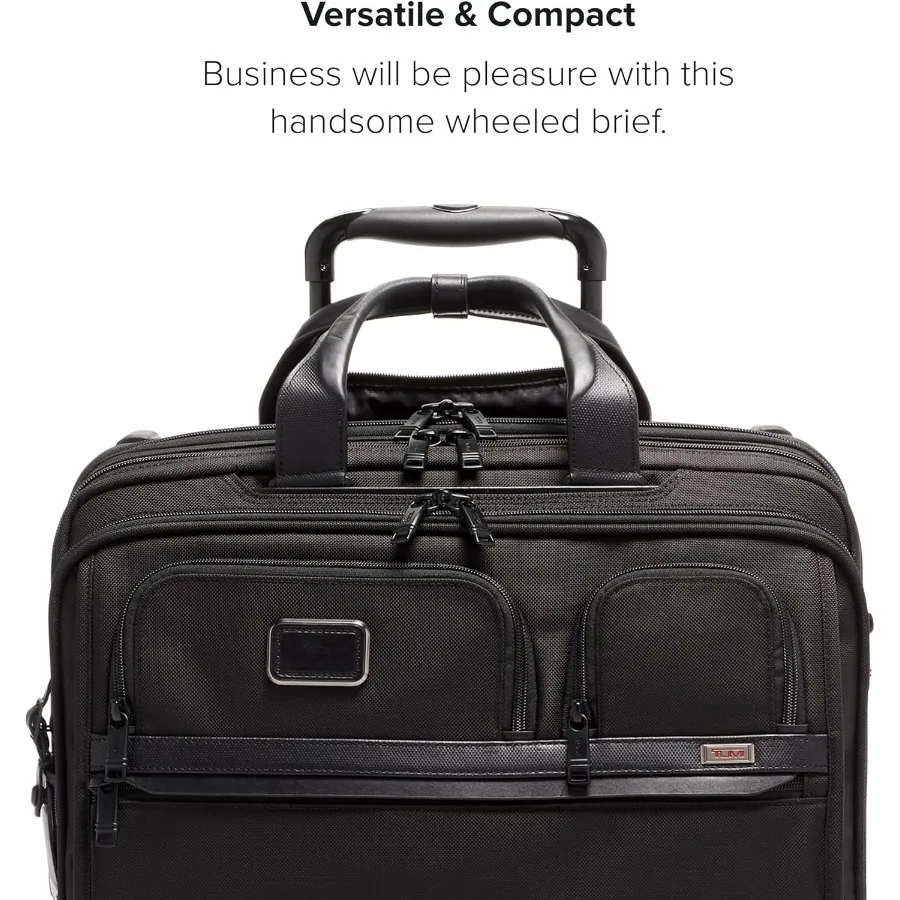 - حقيبة كمبيوتر محمول Alpha Deluxe ذات 4 عجلات - حقيبة كمبيوتر محمول بعجلات - حقيبة سفر بتصميم قابل للتوسيع