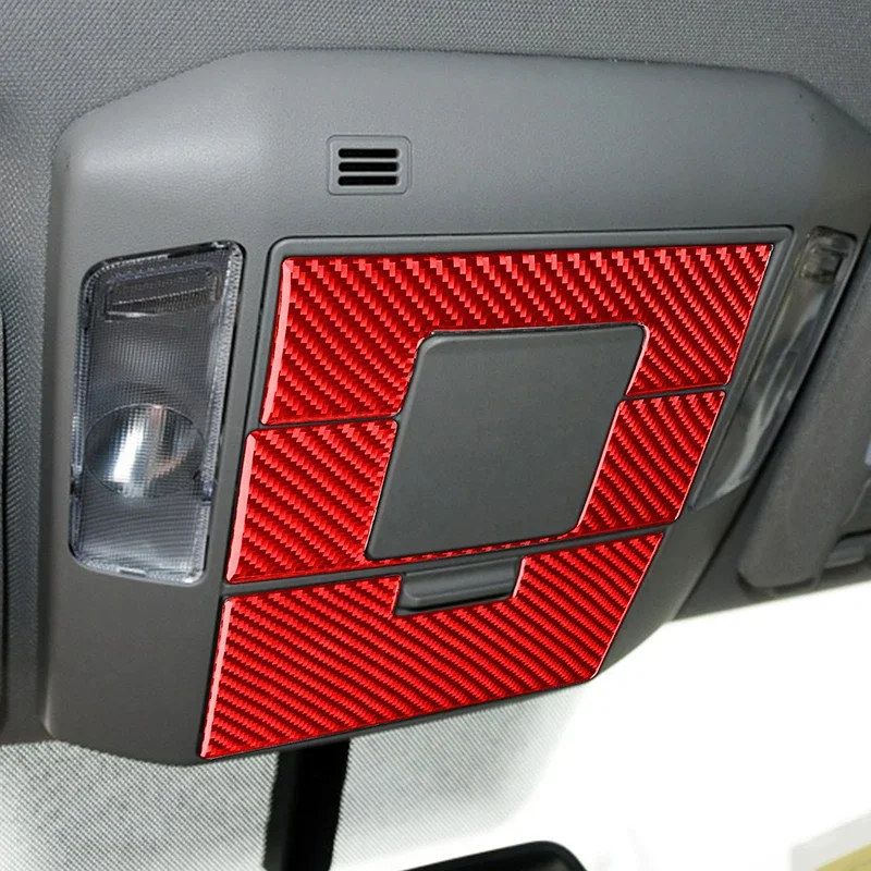 4Pcs Car Front Row Reading Light Panel Carbon Fiber Stickers for Toyota Tundra 2014-2018 Auto Decoration Sticker