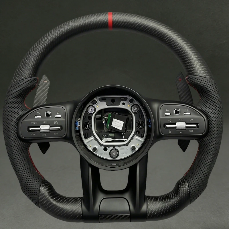 

For Benz W809 Matte Carbon Fiber Steering Wheel W204 W212 W205 W218 with Perforated Leather for Benz W809 Factory Direct Sales