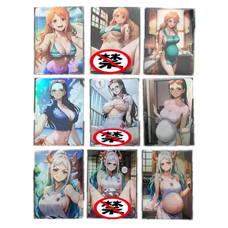 9 Stks/set Zelfgemaakte Anime-Kaart Een Stuk Nami Yamato Robin Sexy Nude Card Acg Rollenspel Cadeauspel Verzamelkaart