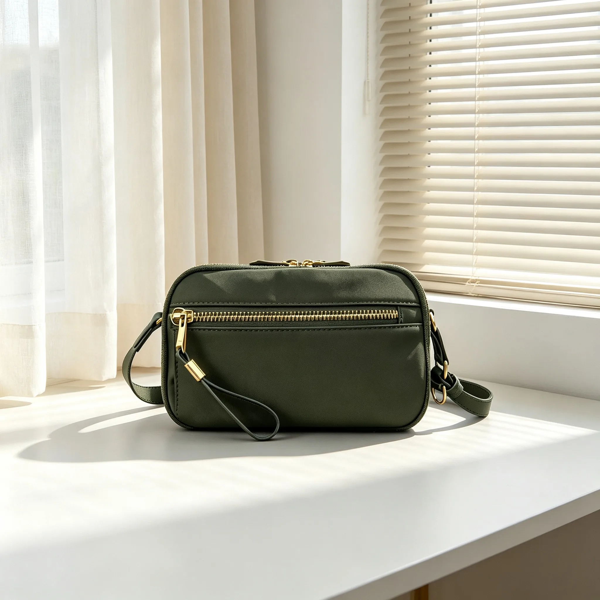 Women Casual Travel Shoulder Bag, Waterproof Lightweight Nylon Crossbody Purse