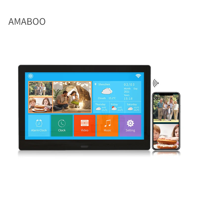 10.1inch Smart LCD Screen Wifi Cloud Photo Video Display 1080p Hd With App Large Size Digital Picture Frame NFT Monitor Frame