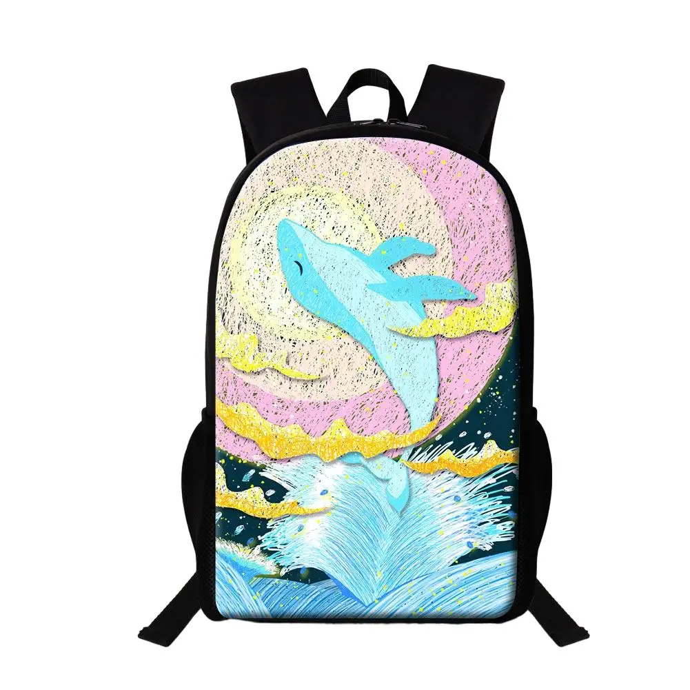 Mochila escolar de 16 pulgadas para niñas adolescentes, mochila multifuncional con pintura al óleo colorida, sublimación para estudiantes de primaria