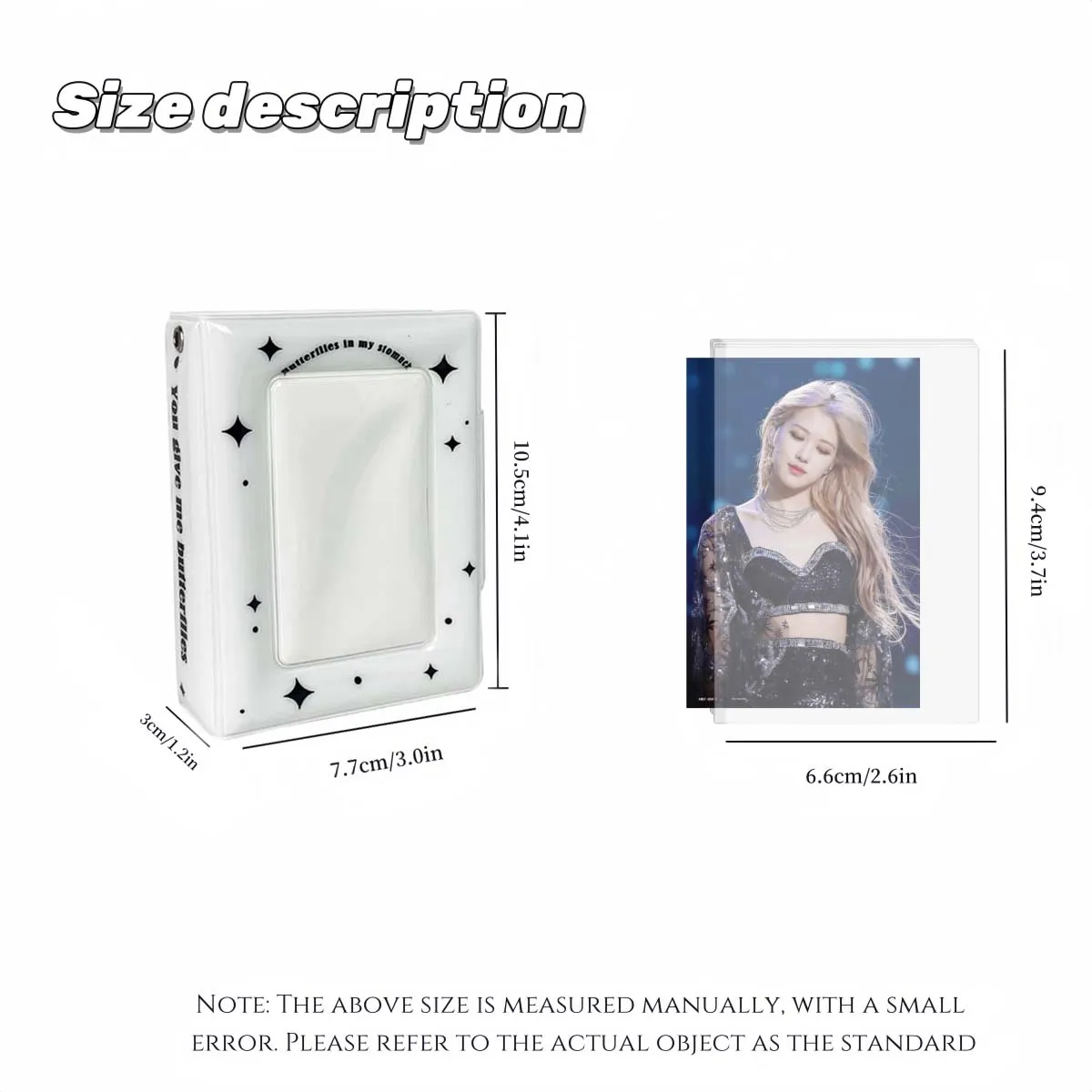 Black Butterfly Photo Small Card Bag Mini Album 3-3.5 Celebrity Album Cardbook Suitable for Celebrity Small Card Collection