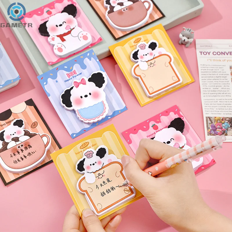 30 fogli Kawaii Animal Sticky Notes Dog Memo pad To Do List Planner Sticker blocco note cancelleria per studenti forniture per ufficio scolastico