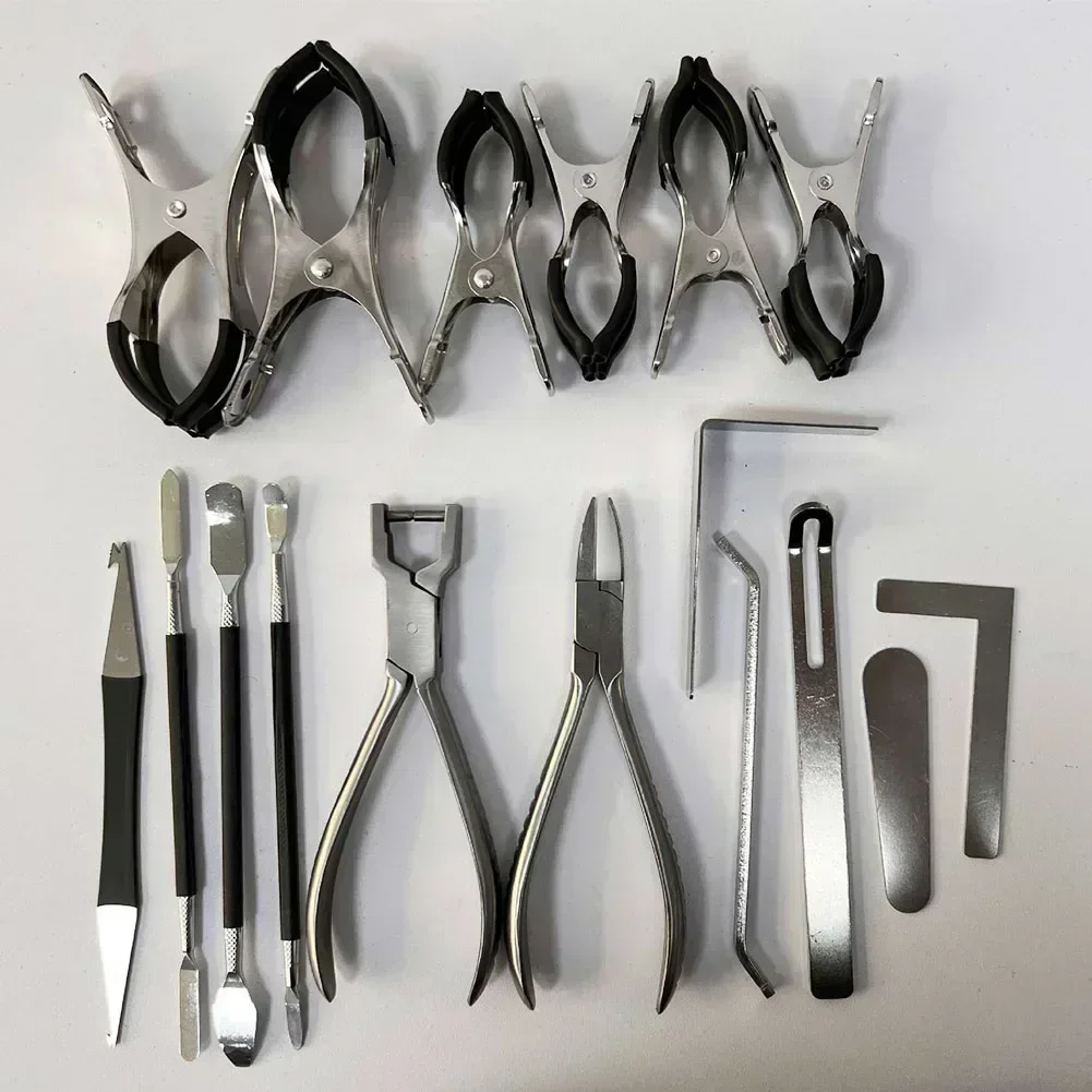 17 Pcs Stainless Steel Saxophone Repair Tool Sax Repair Kit Portable Adjustable Replacement Parts With Carrying Case