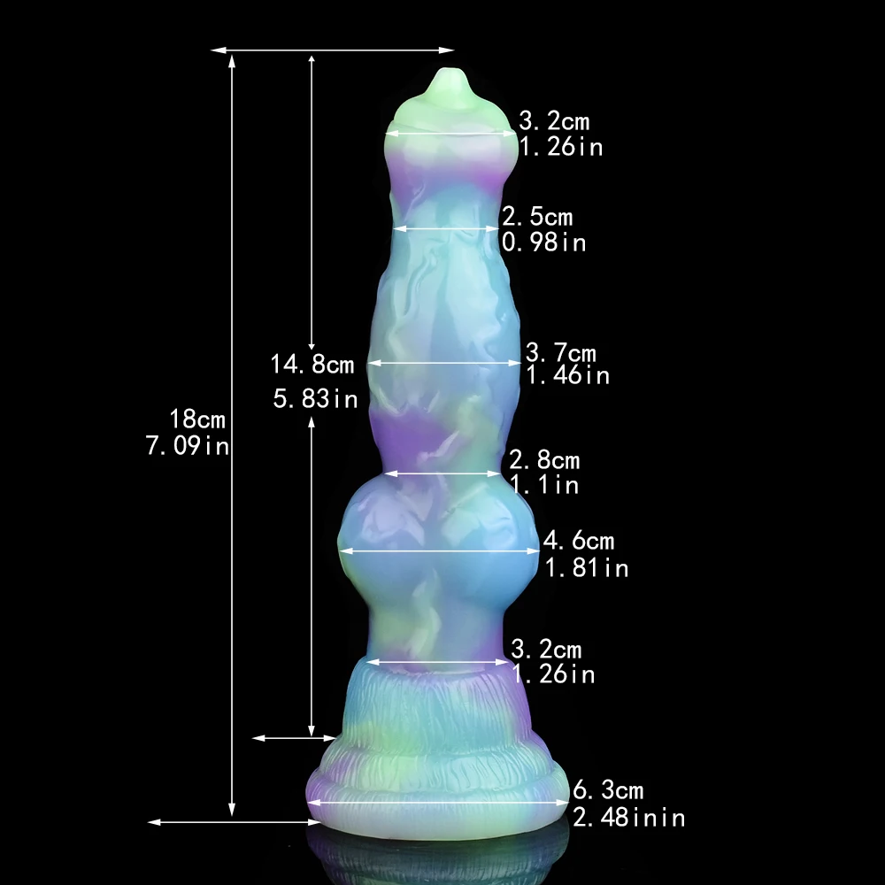 FAAK Silicone Luminous Knot Horse Dildo With Strong Suction Cup Fantasy Animal Penis Sex Toys for Women Men Anal Massage