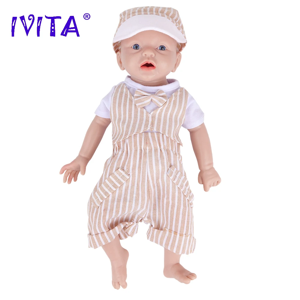 IVITA WB1554 14.96 inch 1.58kg 100% Full Body Silicone Reborn Baby Doll Realistic Boy Baby DIY Blank Kit for Children Xmas Toys