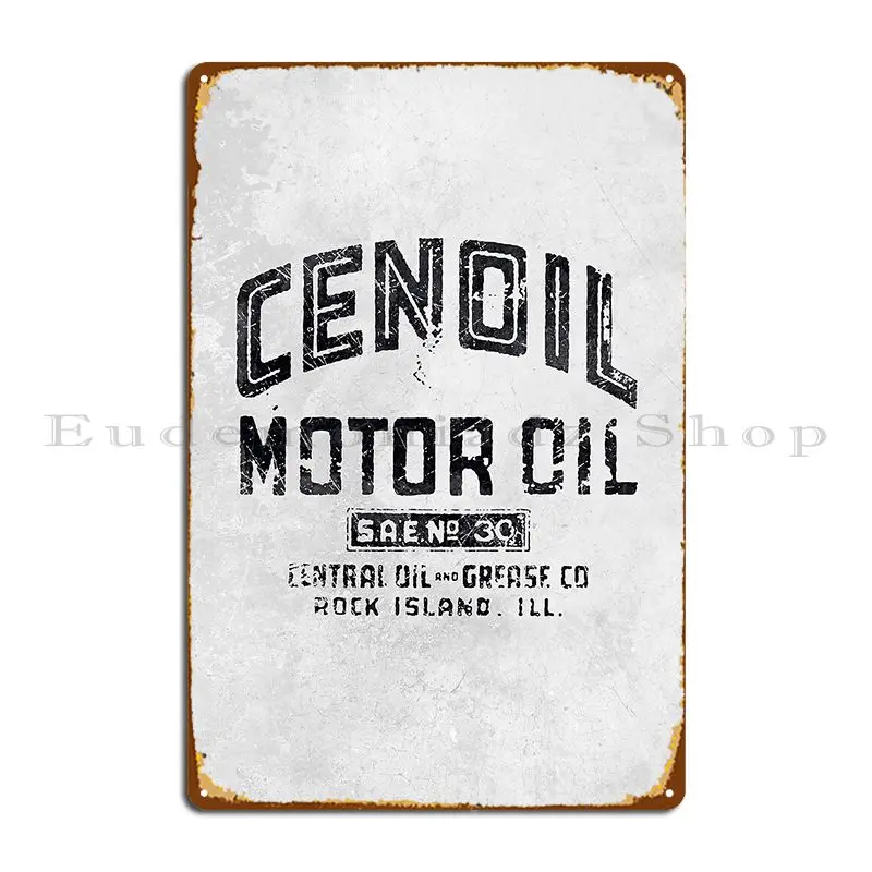 Rock Island Motor Oil Vintage Black Metal Plaque Poster Create Club Wall Plaque Wall Decor Designs Tin Sign Poster