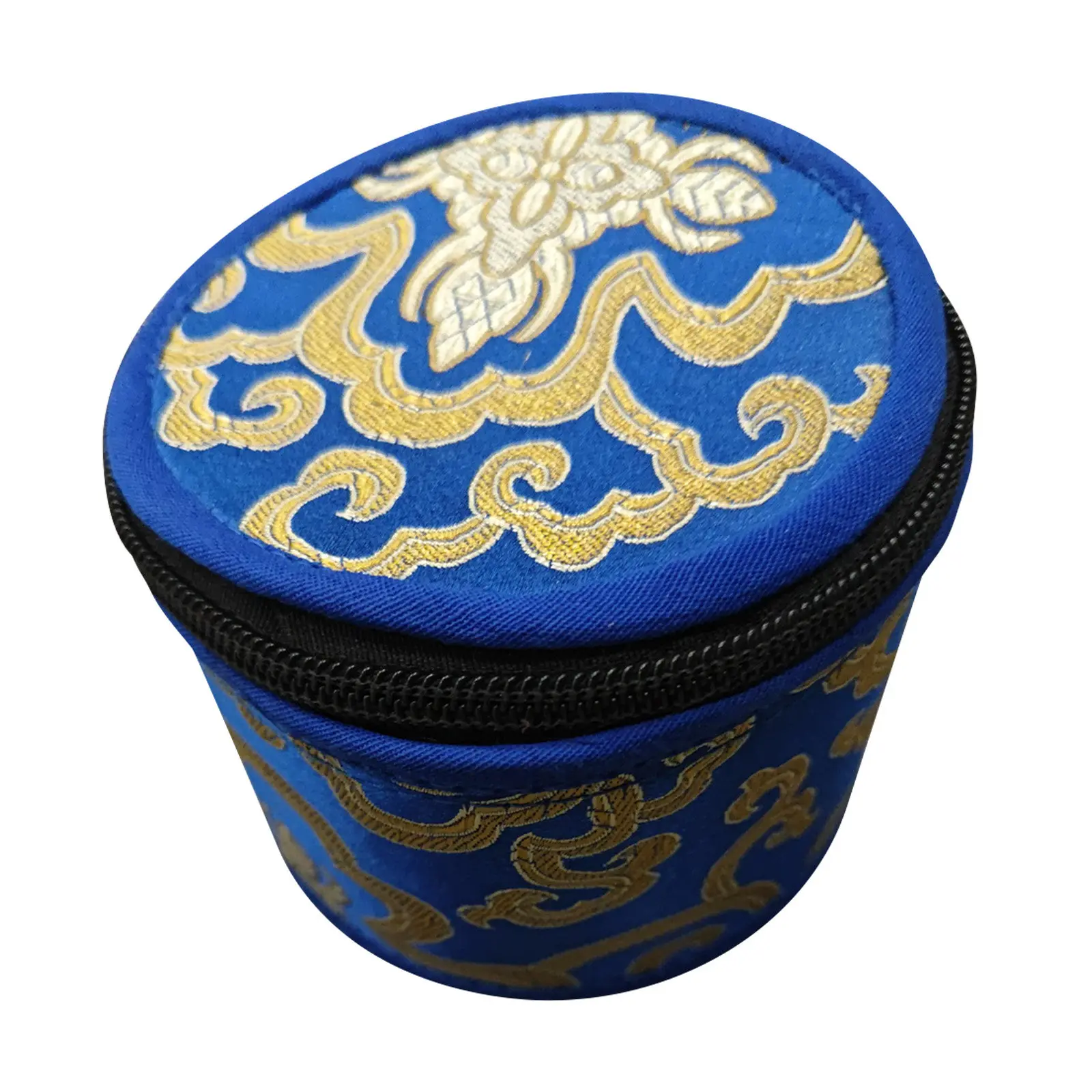 1Pcs Meditation Singing Bowl Bag Handcrafted Auspicious Cloud Stitching Luxury Finish Zippered Closure for Tibetan Bowl Storage