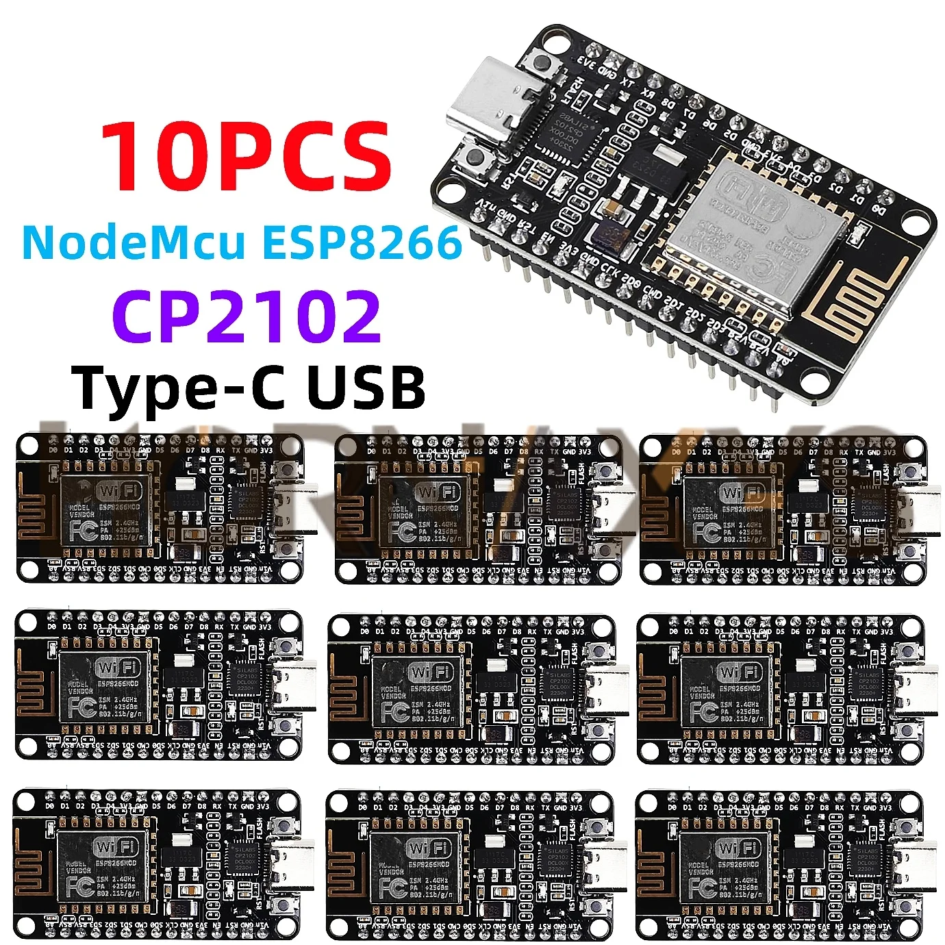 1-10PCS/Wireless Module CP2102 NodeMcu V3 V2 Lua WIFI Internet of Things Development Board Based ESP8266 ESP-12E Type-c usb