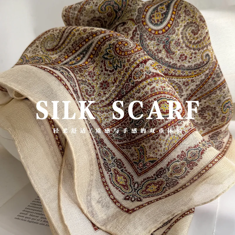 100% Natural Real Silk Scarf Women Bandana Square Scarves Wrap Kerchief Mulberry Fashion Summer Beach High Quality Hijab foulard