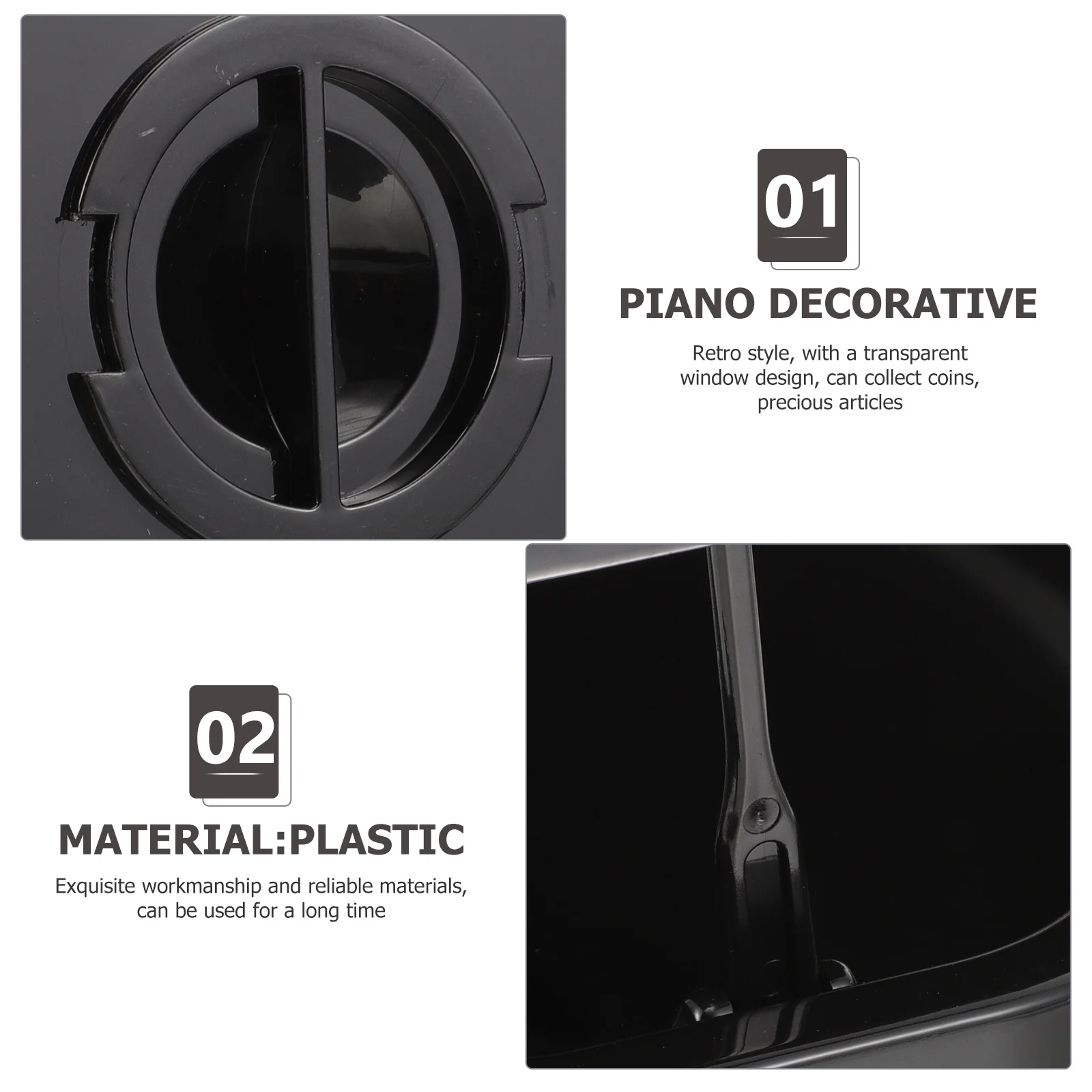 

Creative Piano Piggy Bank Flat Bottom Stable Desktop Money Pot Lovely Birthday Present Piggy Bank Piano Decorative