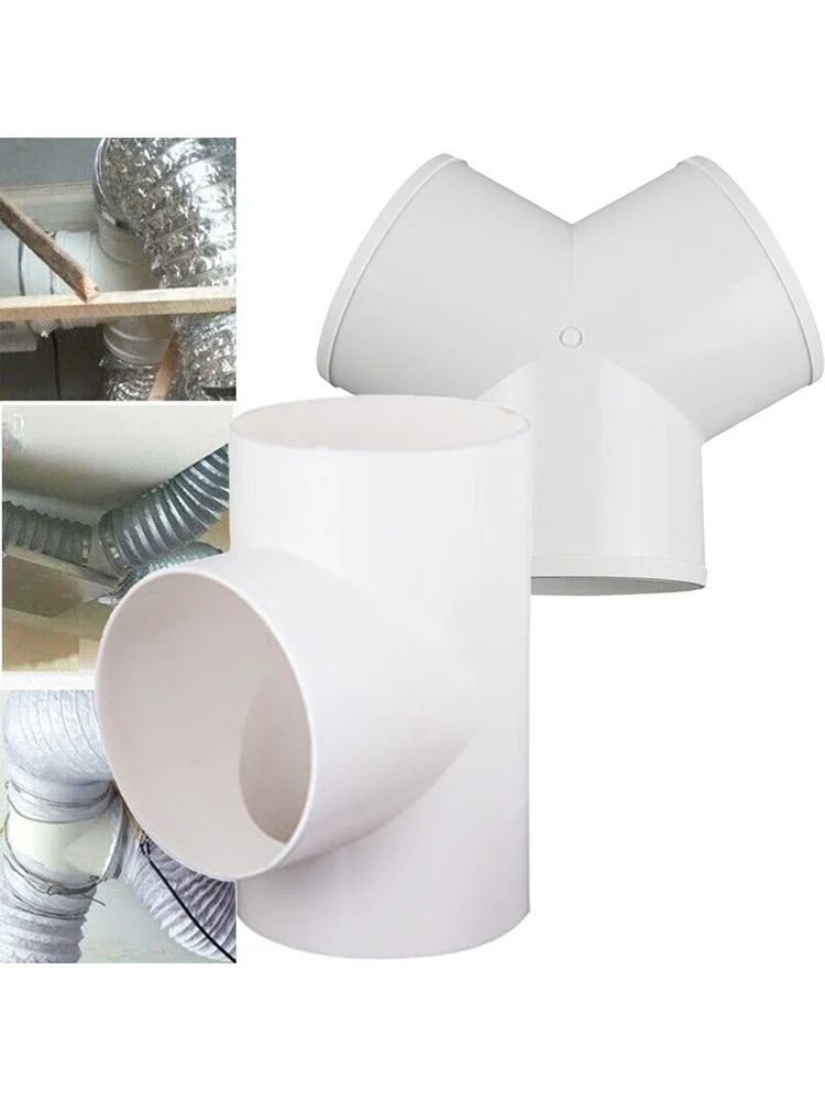 100mm T/Y Connector Duct Connector Quick Ventilation Tube Joint Coupler 3 Ways Splitter Pvc Extractor Fittings