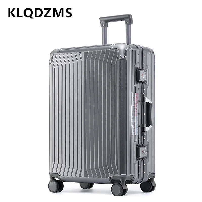 

KLQDZMS Carry-on Travel Luggage 20"22"24"26"28 Inches Large Capacity Trolley Case Aluminum Frame Boarding Case Cabin Suitcase