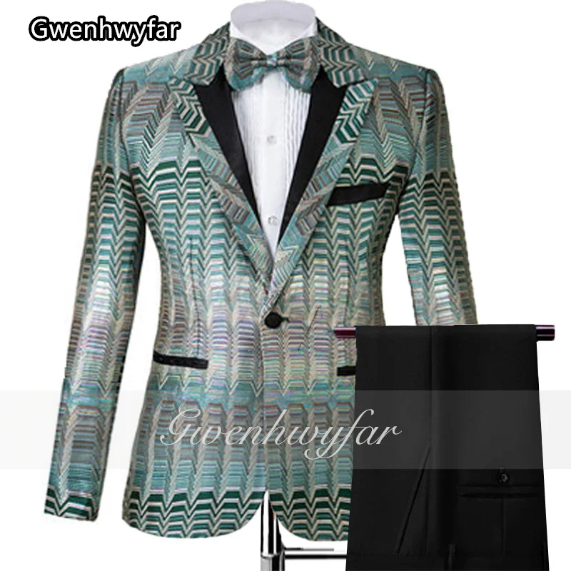 

Gwenhwyfar 2025 Лидер продаж, куртка, брюки, модный дизайн, вечерние смокинг, мужской костюм для жениха на одной пуговице, мужской костюм с черными брюками