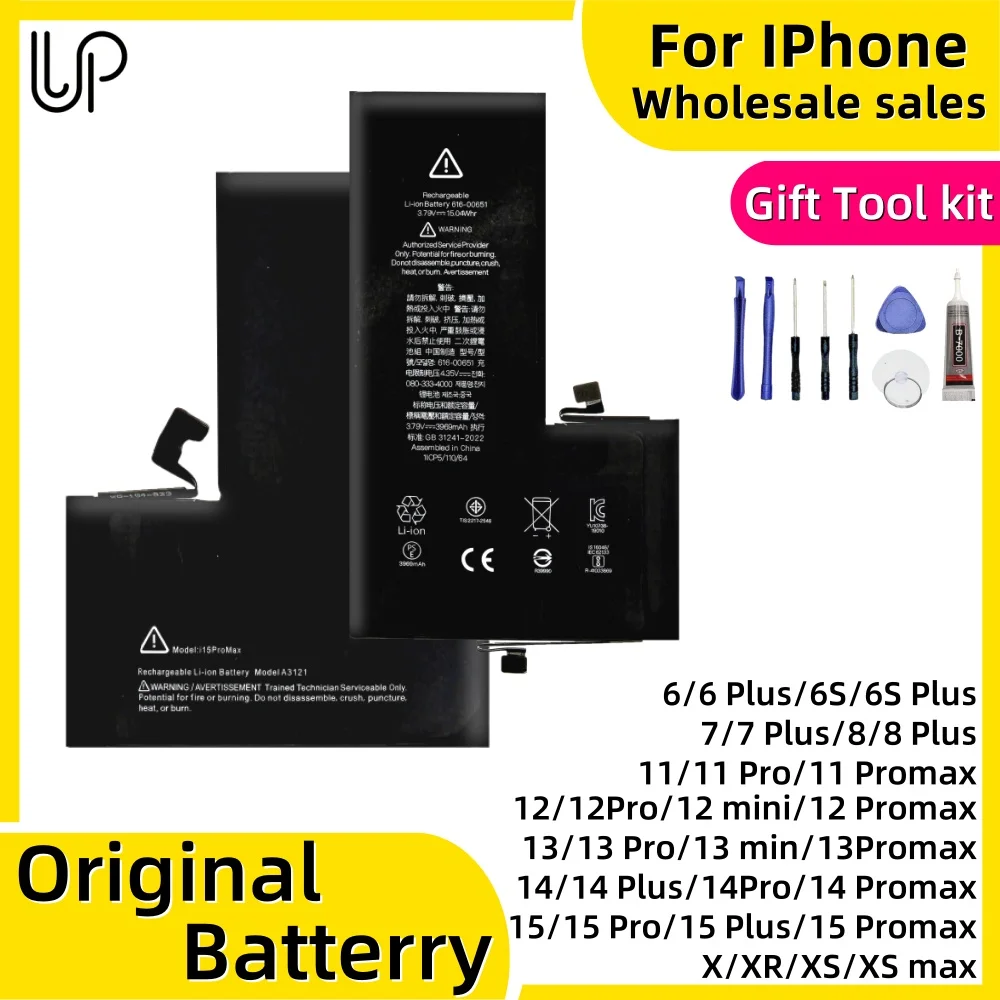 Batería de Repuesto Original para Teléfono Celular, Batería para iPhone 6s 7Plus 8 11mini 12 13 14Plus 15 con Herramientas para Batería de Teléfono Móvil