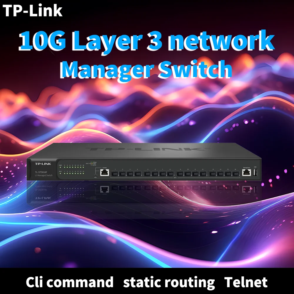 TP-LINK 10G SFP+ Ports Layer 3 Network Managed Switch tl-ST5016F Ethernet Aggregation Isolation 10000Mbps Routing Internet