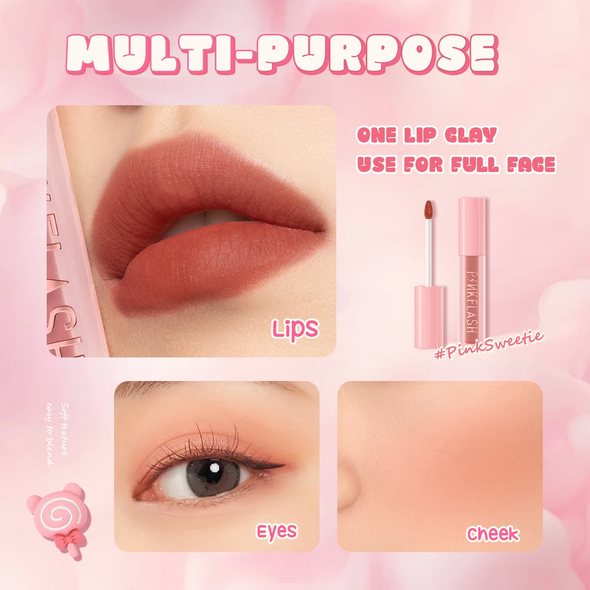 PINKFLASH Velvet Matte Liquid Lipstick Waterproof Lightweight High Pigment Lip Glosses Fuzzy-Soft Lip Clay Lips Makeup Cosmetics