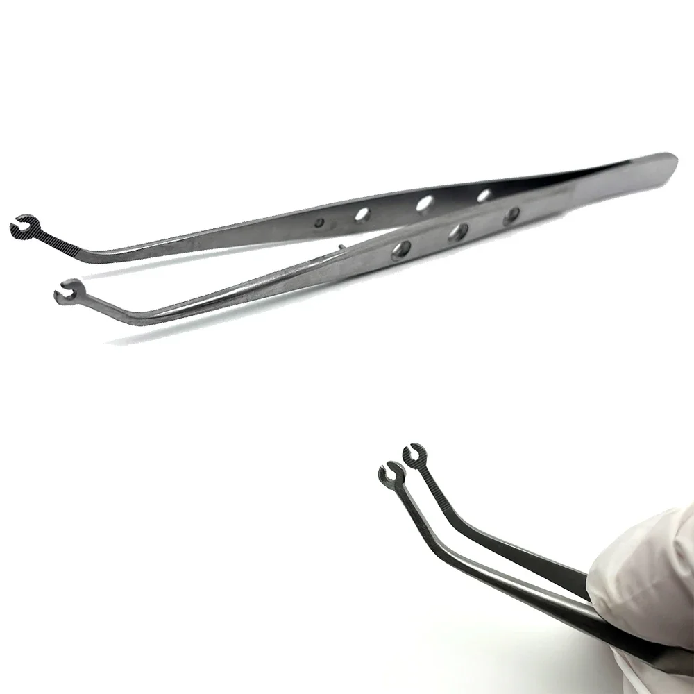 Dental Slots Surgical StitchingTweezer Cotton Dressing Forcep Slots Surgical Needle Tweezers Operation Serrated Tip