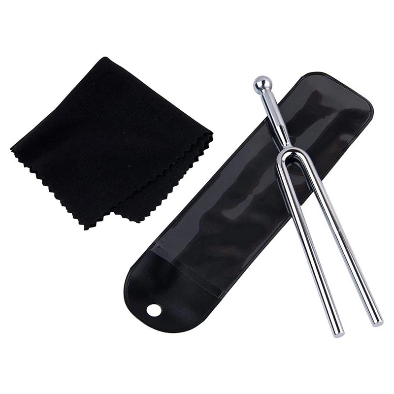 Tuning Fork,A440Hz Tuning Fork-Standard a 440 Hz Violin Guitar Tuner Instrument with Soft Shell Case and Cleaning Cloth