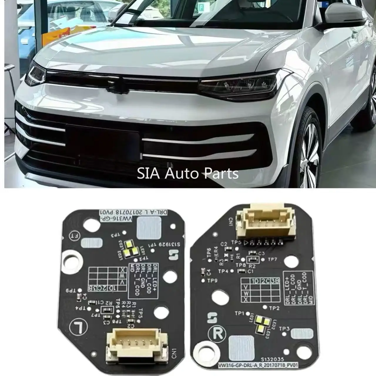 

For VW Tharu NEW Headlight LED Module DRL Chip Board OEM S131929 S131911 Daytime Running Lights PCB